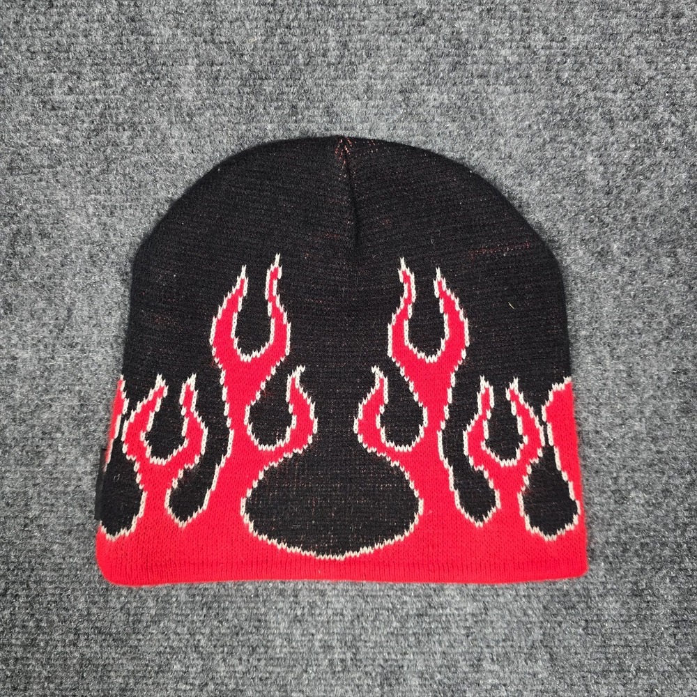 Vintage Y2K Flame Beanie Chevrolet Racing Acrylic Chevy Skater - Picture 4 of 6
